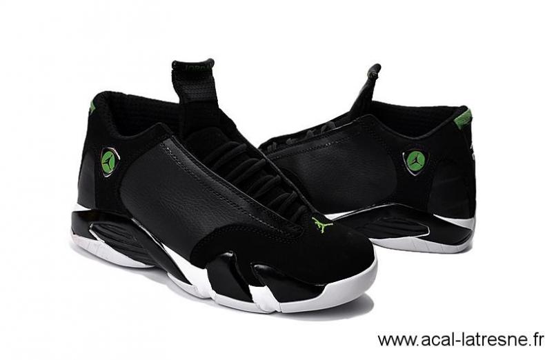 Air Jordan 14 France, Boutique Nike France Hommes Air Jordan 14 Retro Noir Blanc Vert Chaussures id2 K3WQ5LB255